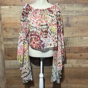 Live 4 Truth Tie Dye Print Off Shoulder Bell Sleeve Top Women’s size Large New!